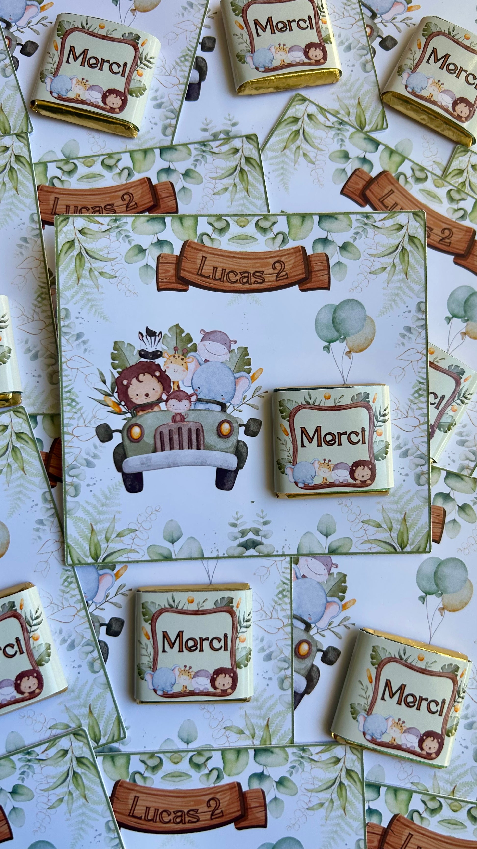 Cadeau invité carte avec un chocolat